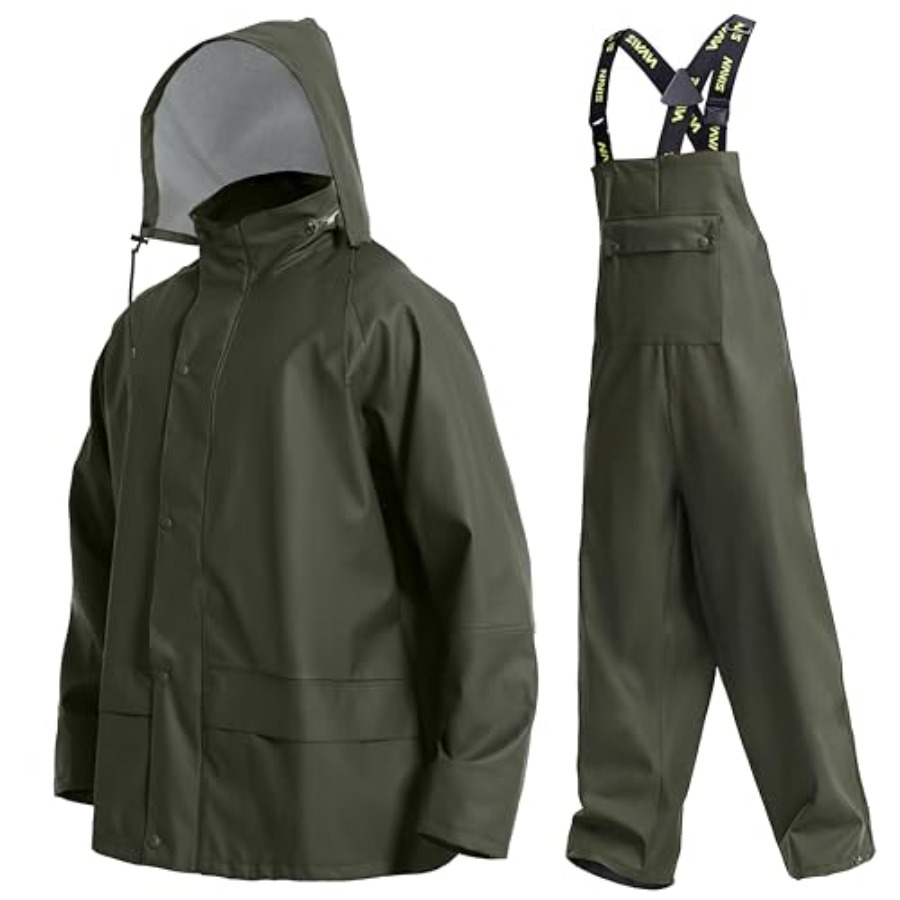 Fishing Rain Suit - Mens PRO Workwear 3-Piece Waterproof PU