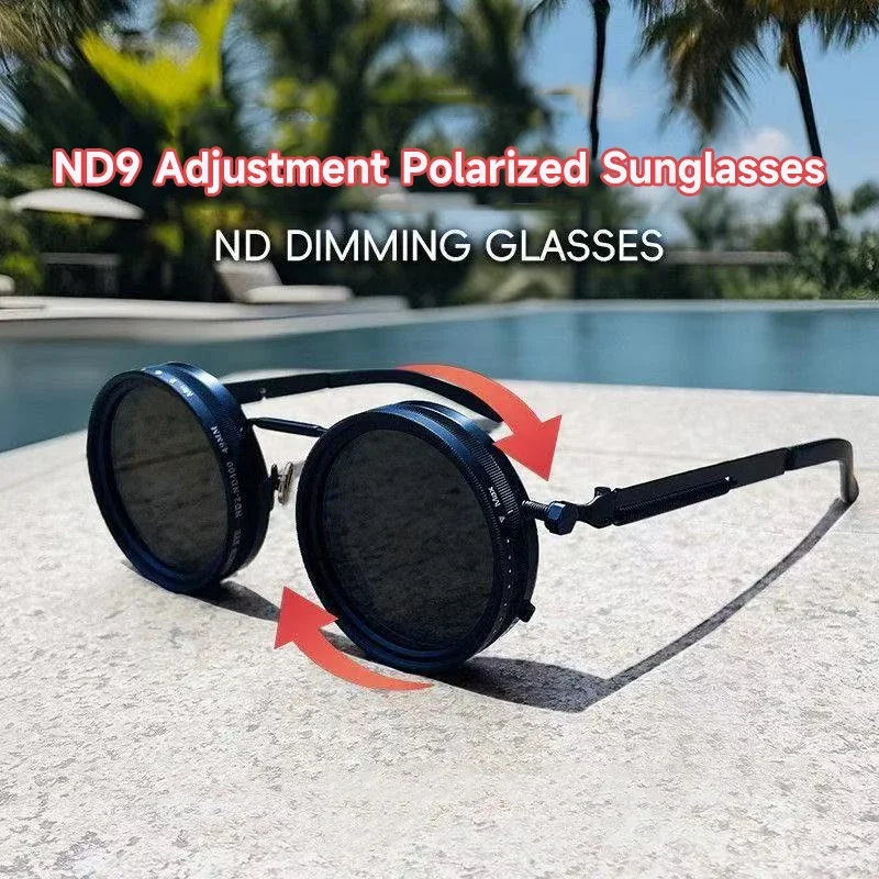Fishing Sunglasses Polarized - Polarized Round Sunglasses Men ND9 Adjustable