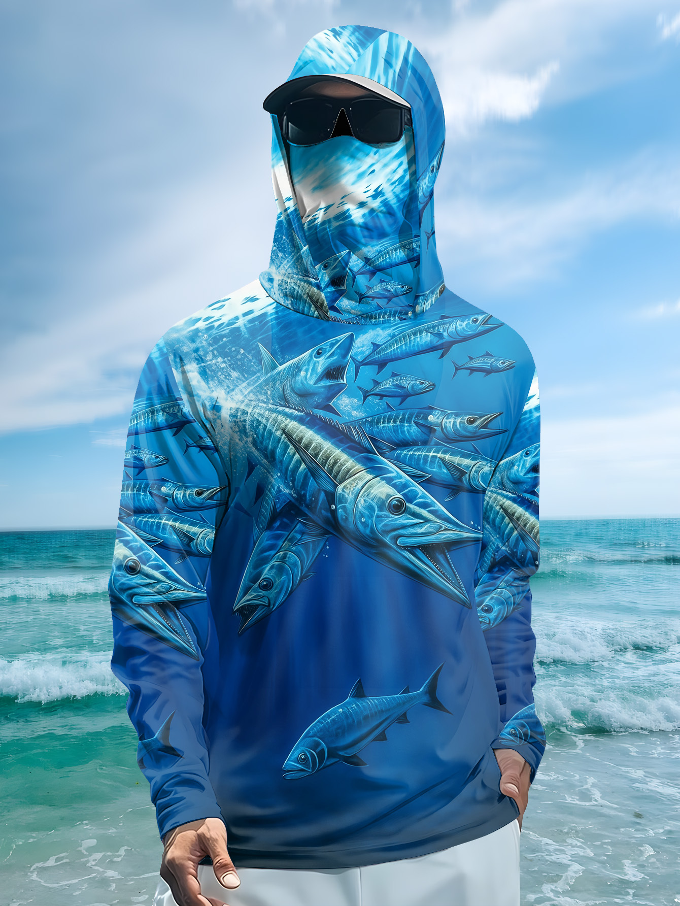 Fishing Shirt Uv Protection - Men Hood Fishing Shirt long sleeve