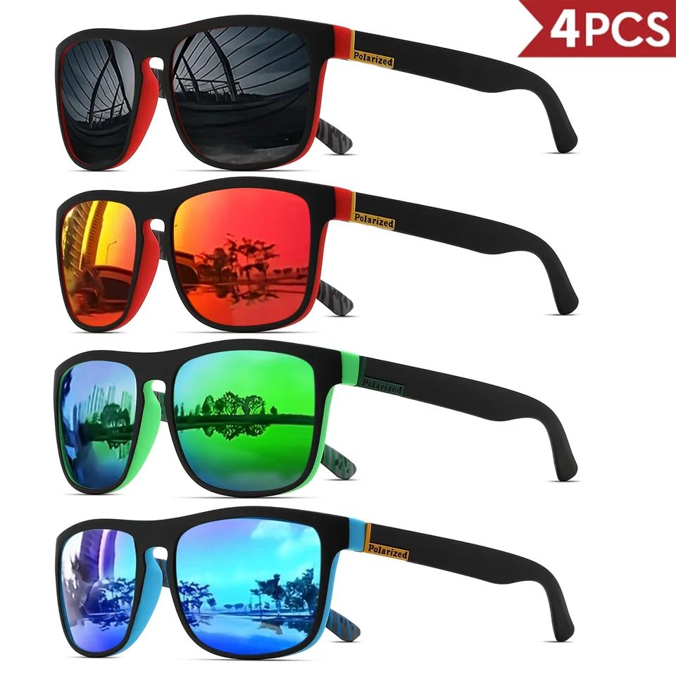 1-4PCS Men Classical Square Po - Fishing Sunglasses Polarized recension och pris