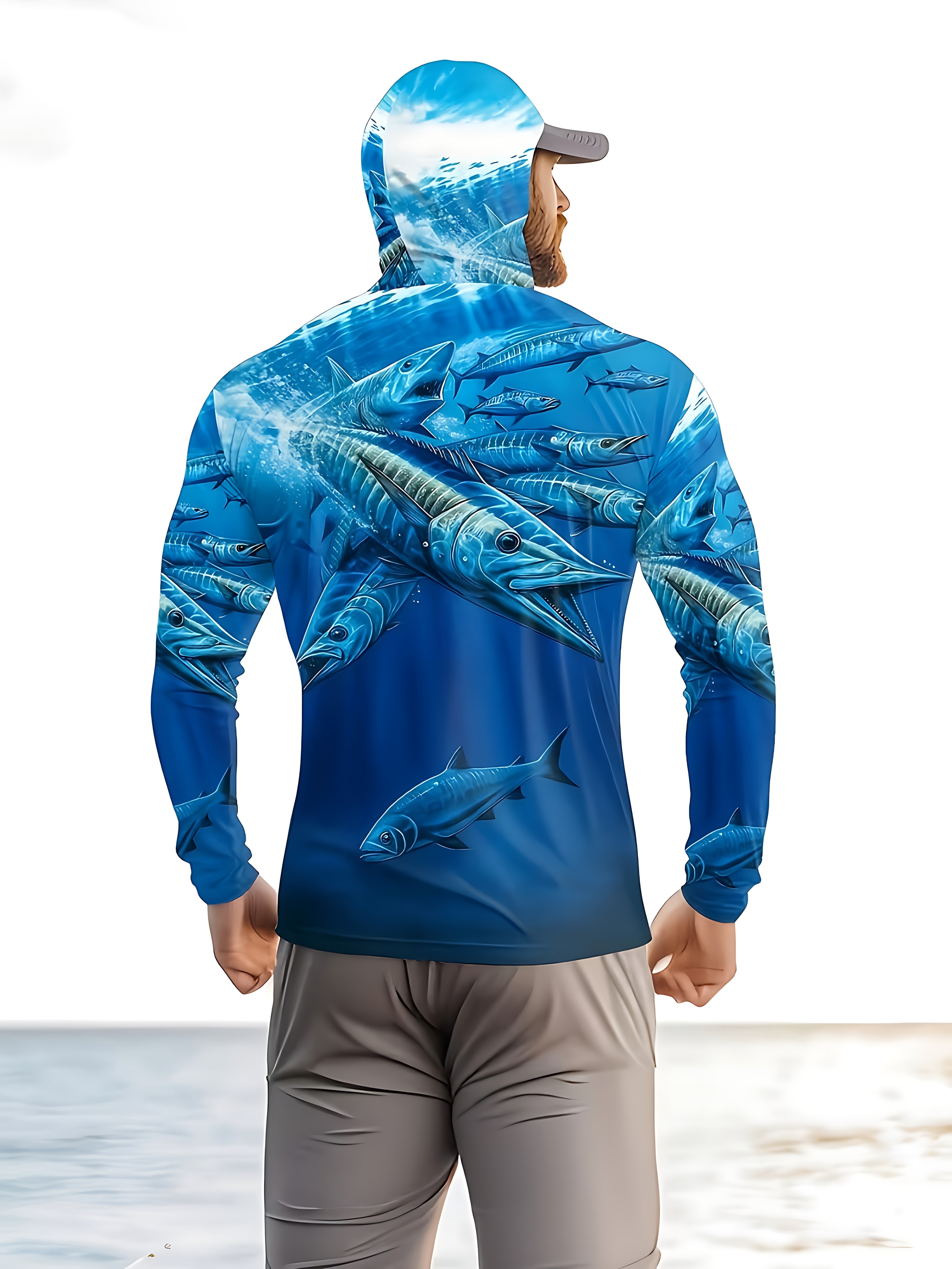 Fishing Shirt Hooded Men Fishi - Fishing Mask Sun Protection recension och pris