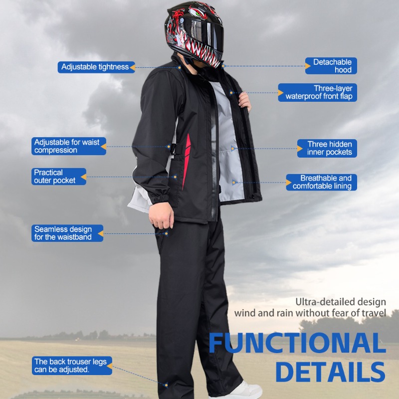 Motorcycle Raincoat Suit Men U - Fishing Jacket Waterproof recension och pris