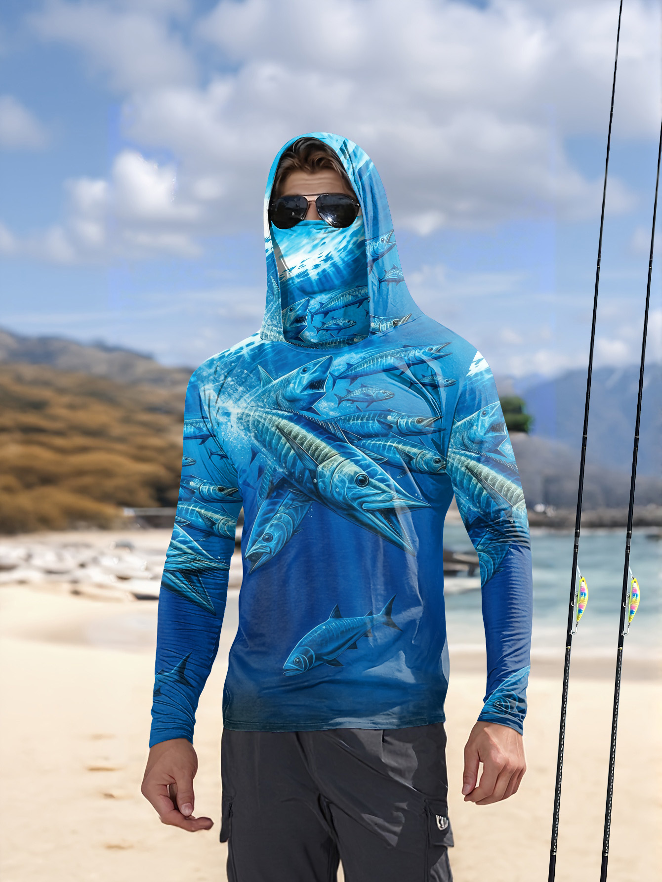 Men Hood Fishing Shirt long sl - Fishing Shirt Uv Protection recension och pris