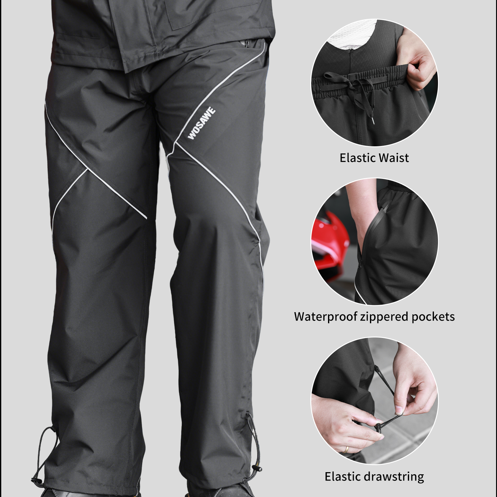 WOSAWE Cycling Rain Pants Wate - Fishing Rain Suit recension och pris